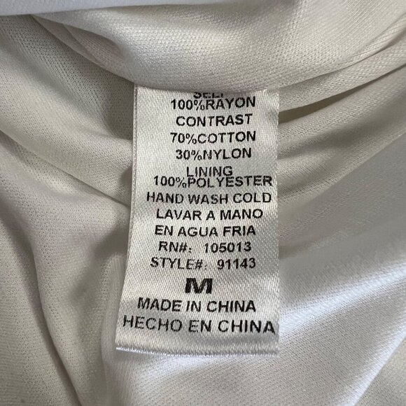 Andree by Unit Women's Sleeveless Off White Flowy Shift Dress Size Medium Zip - Picture 9 of 9